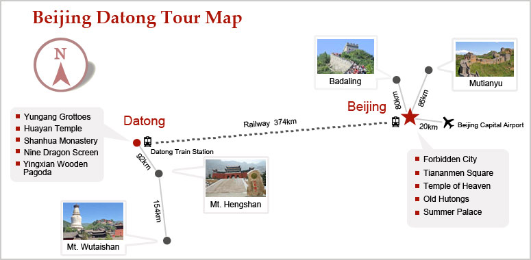 Beijing Datong Tour Map