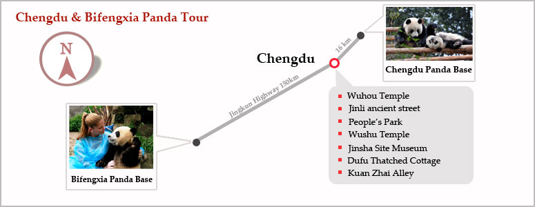 Chengdu Bifengxia Giant Panda Tour Map