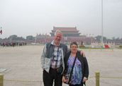 Mr. and Mrs. Bob Sobey OAM are visiting the Tiananmen Square in Beijing.