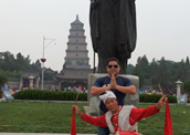 Gabriel are visiting Xian Big Goose Pagoda.