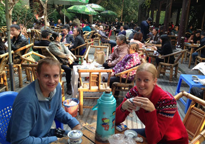 Drink Tea in Chengdu Tea House