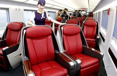 The business seats of China High-speed Train