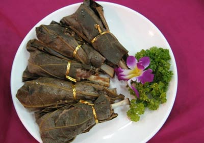 Steam Pork Wrapped with Lotus Leaf