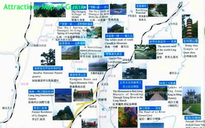 Attractions Map of Guilin City