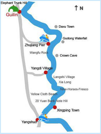 Li River Cruise Route Map