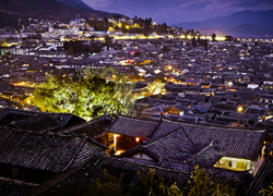 View of Lijiang old town from the top 