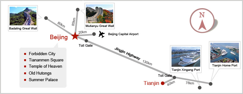 Beijing - Tianjin Port Transfer Map