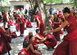 Monks debating in Sera Monastery