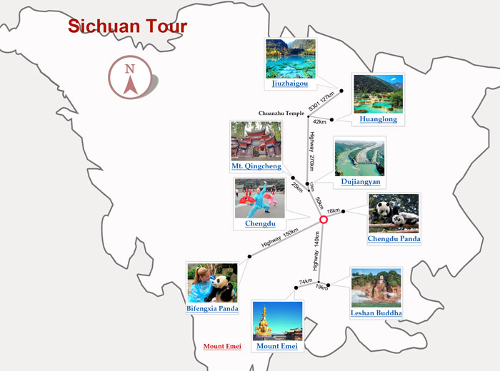 Sichuan Tour Map